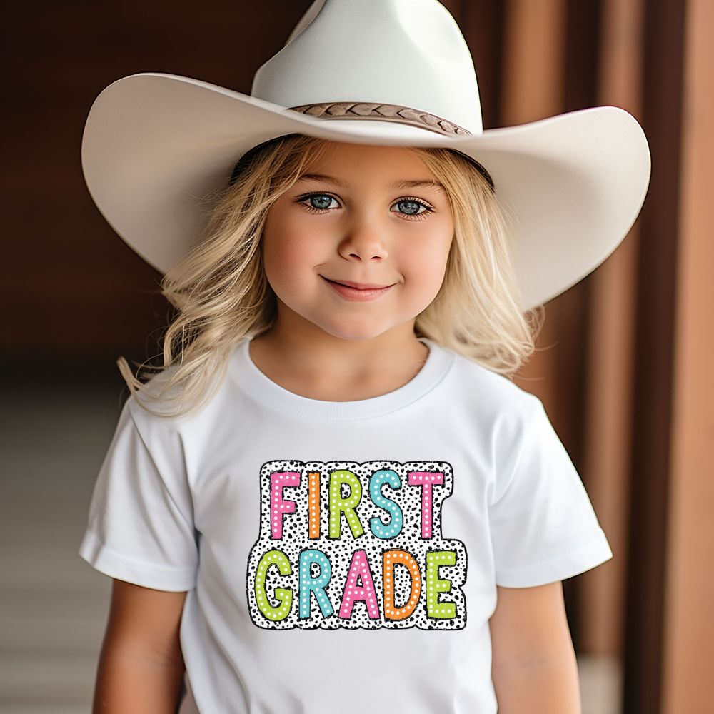 First Grade Dalmatian Dots Retro