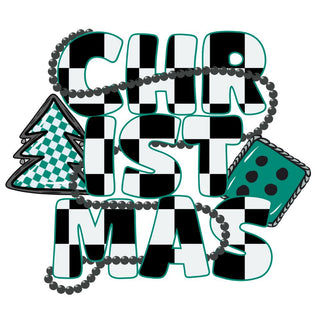 Christmas Turquoise Checkered