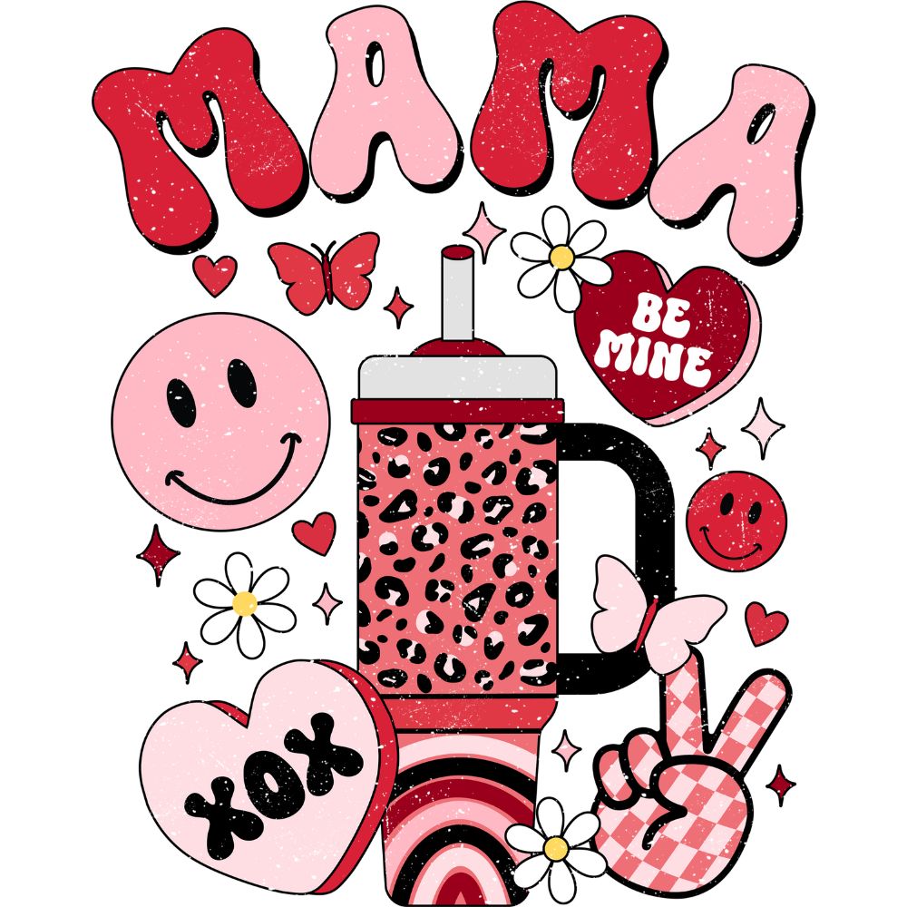Retro Valentine Mama Distressed