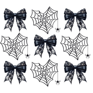 Halloween Coquette Spiderweb Bow