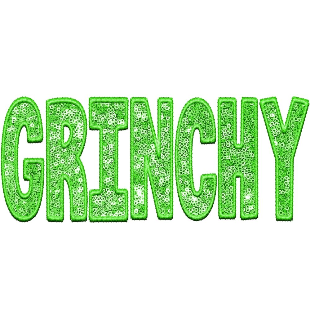 Grinchy Embroidery Green