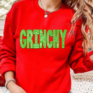 Grinchy Embroidery Green