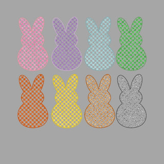 Glitter Retro Checkered Bunnies