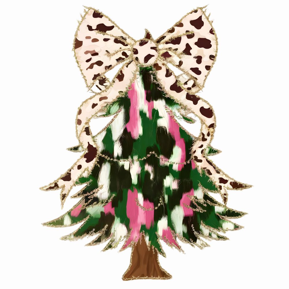 Christmas Tree Coquette Pink White Green Black