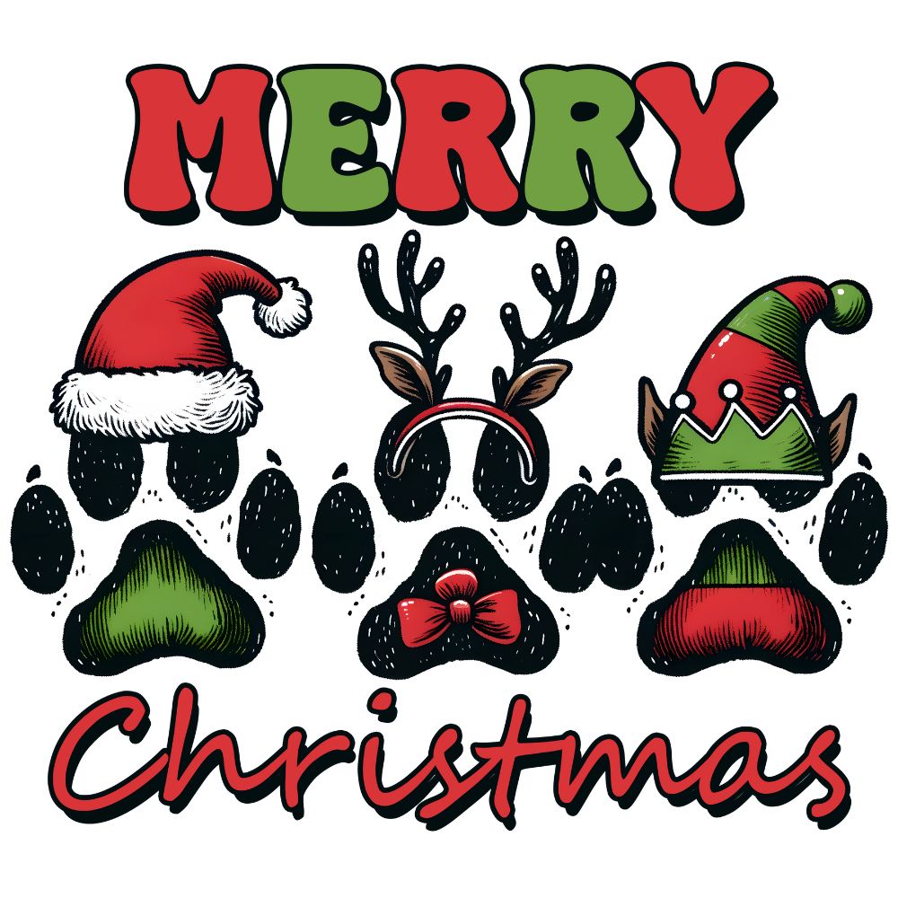 Merry Christmas Dog Paws