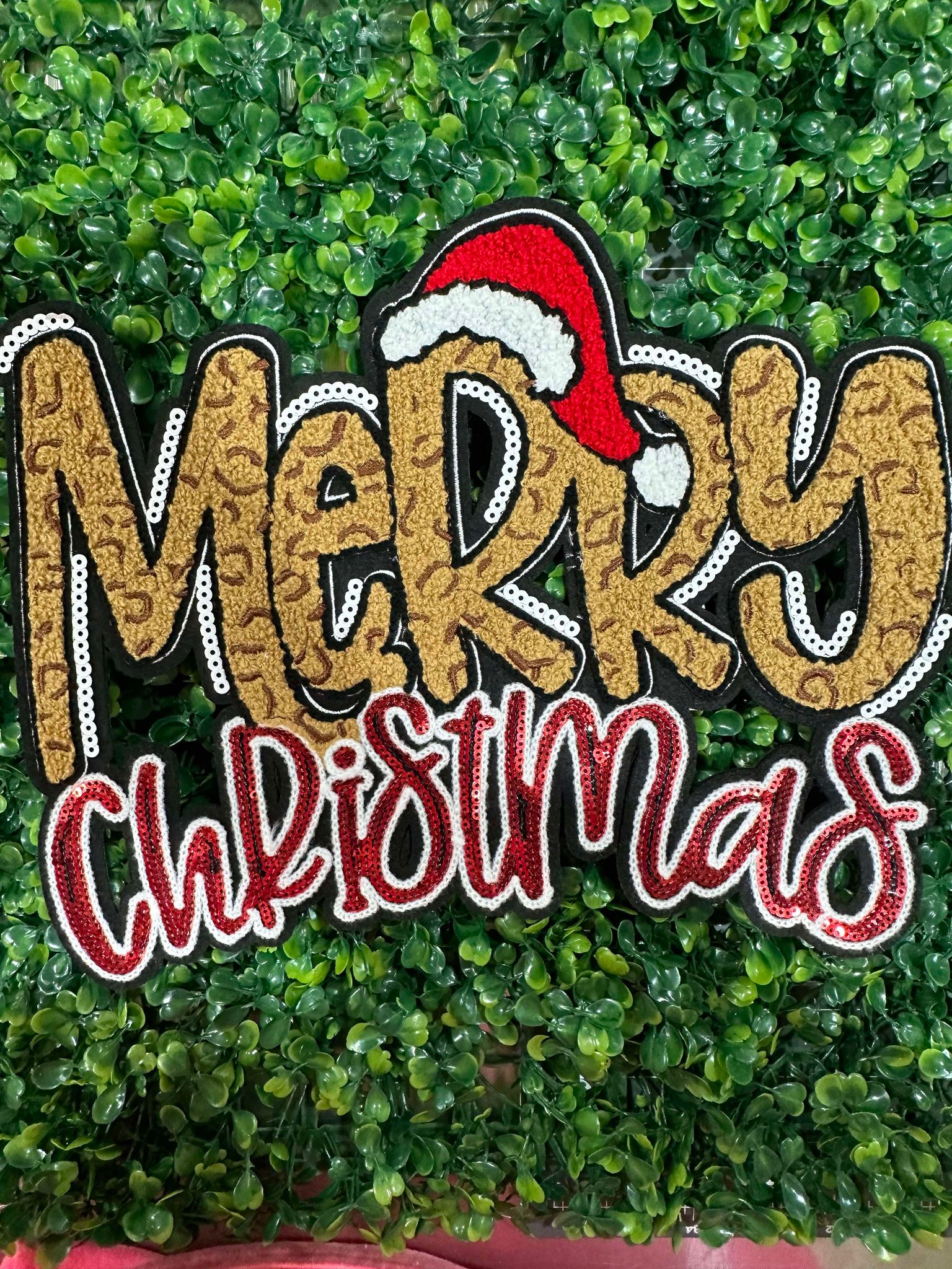 Glitzy Leopard Merry Christmas