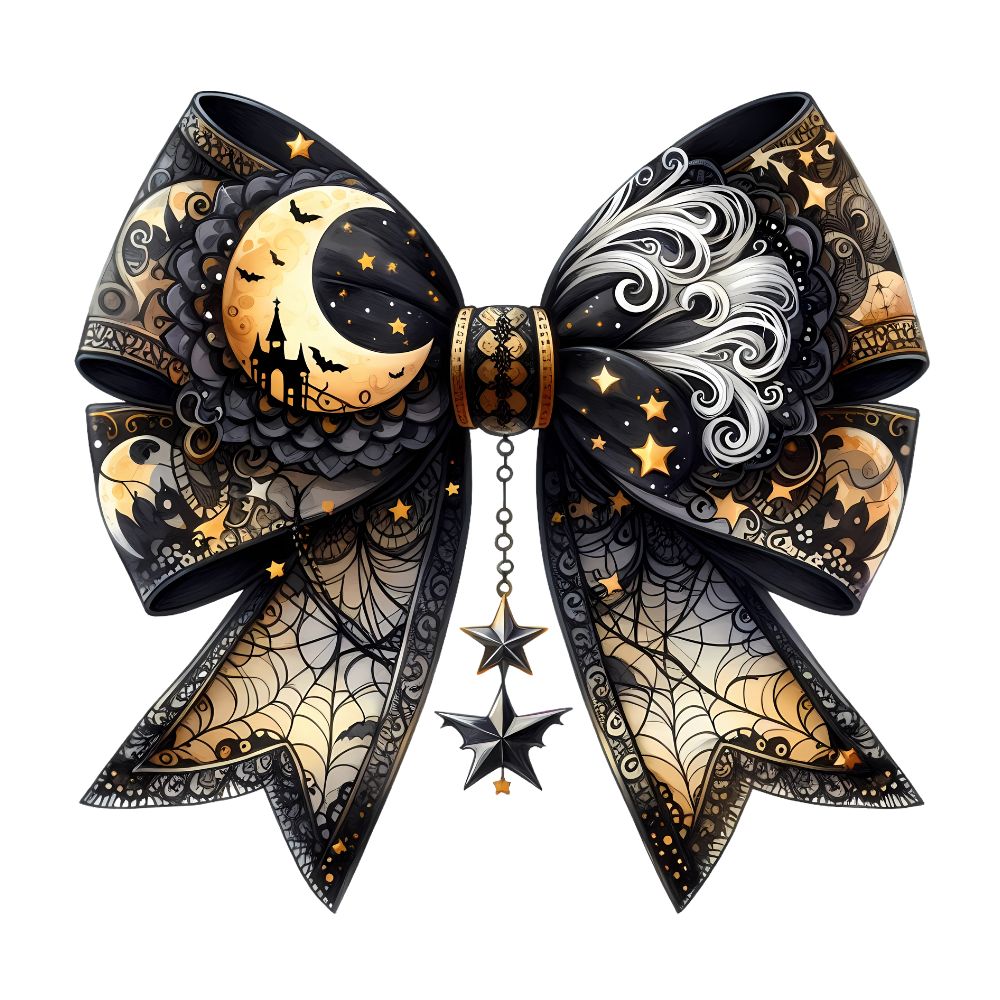 Moon Halloween Bow