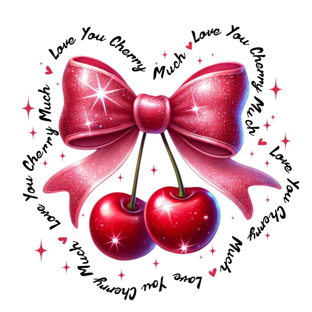 I Love You Cherry Much Pink Bow