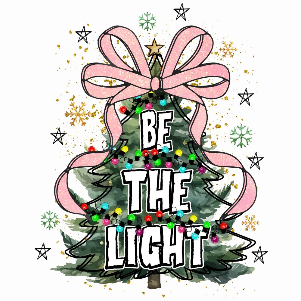 Be The Light Christmas Tree Coquette Pink Bow