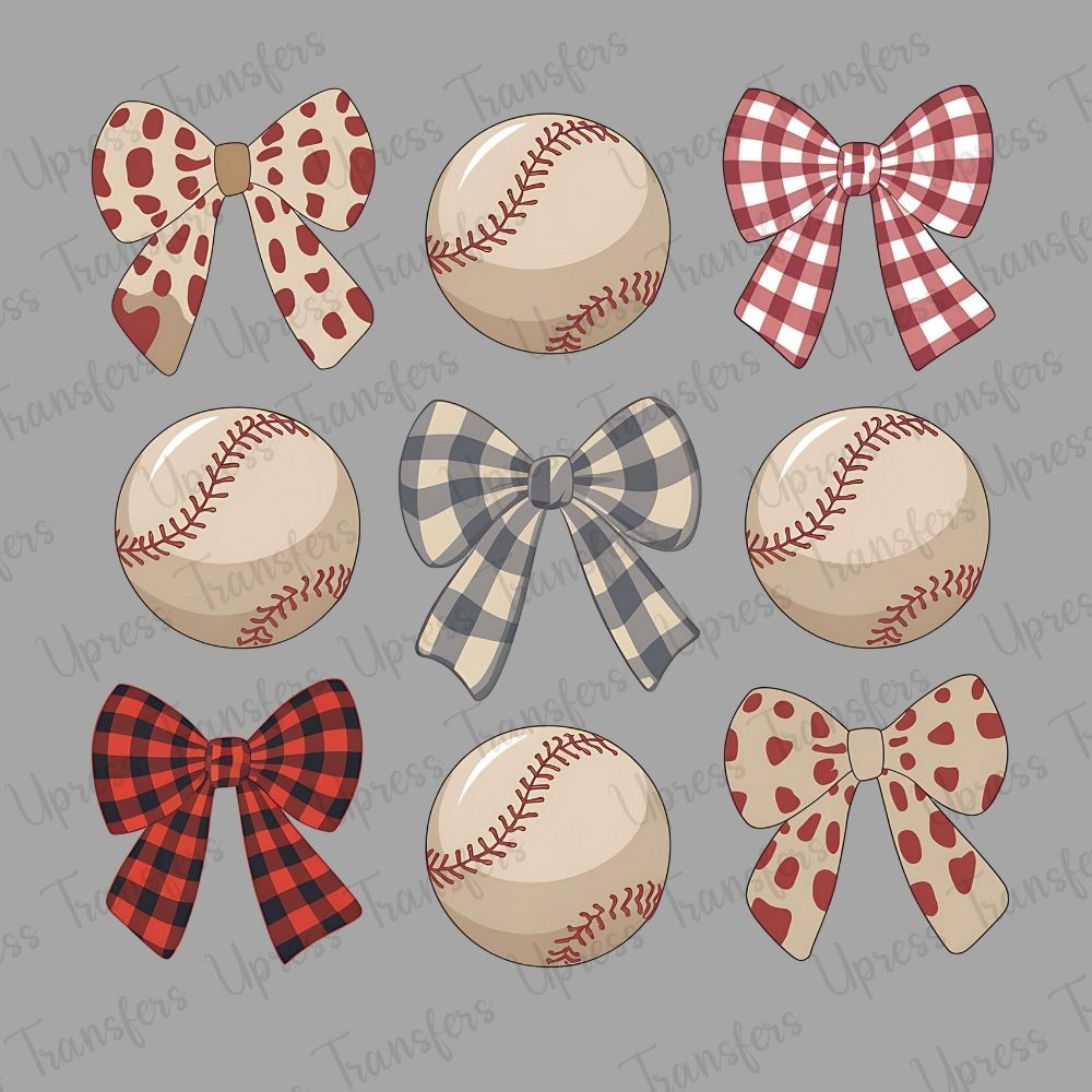 Retro Baseball Coquette Bow
