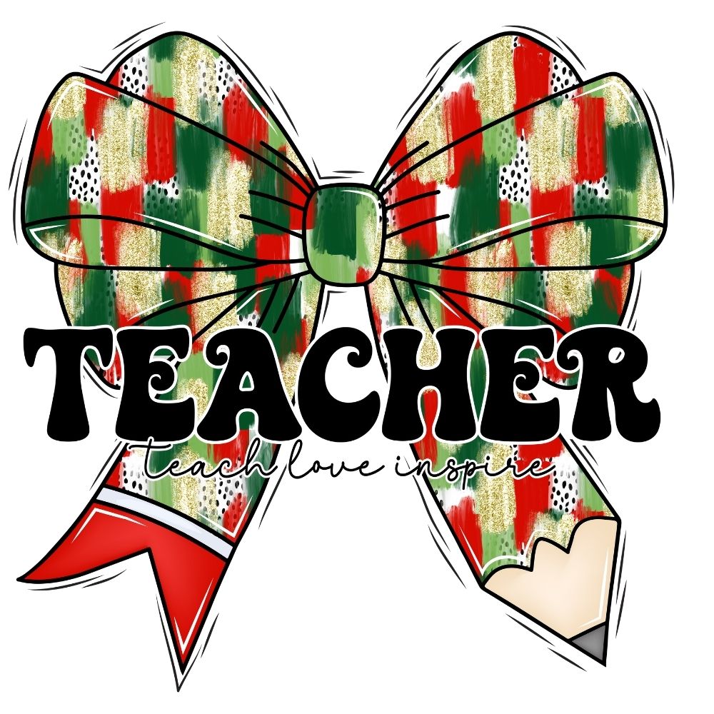 Christmas Teacher Pencil Bow