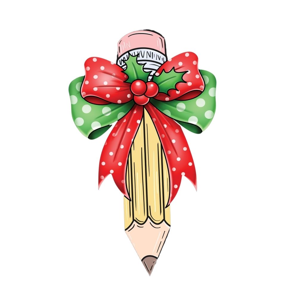 Mistletoe Christmas Bow Pencil