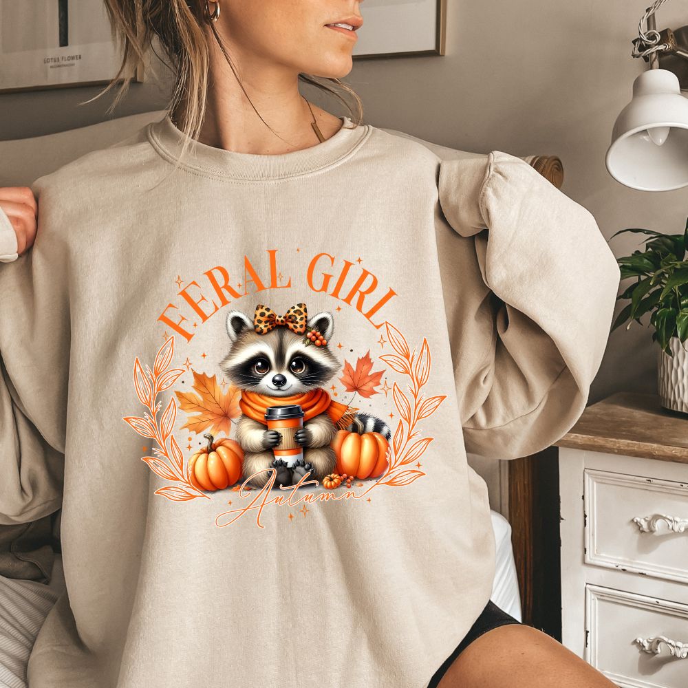 Feral Girl Autumn Racoon