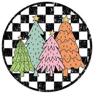 Checkered Christmas Tree Distressed