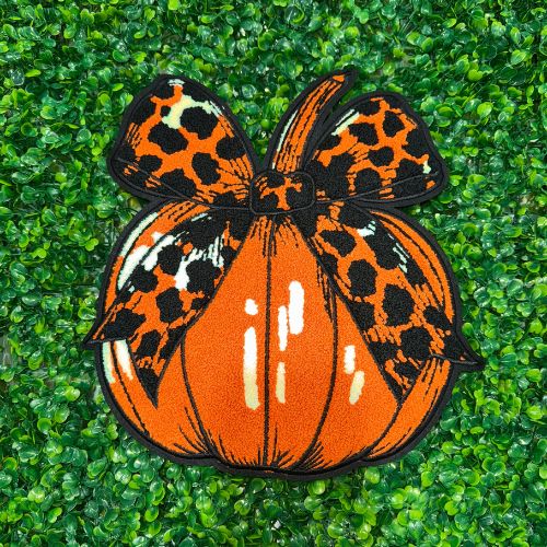 Cow Print Pumpkin Bow