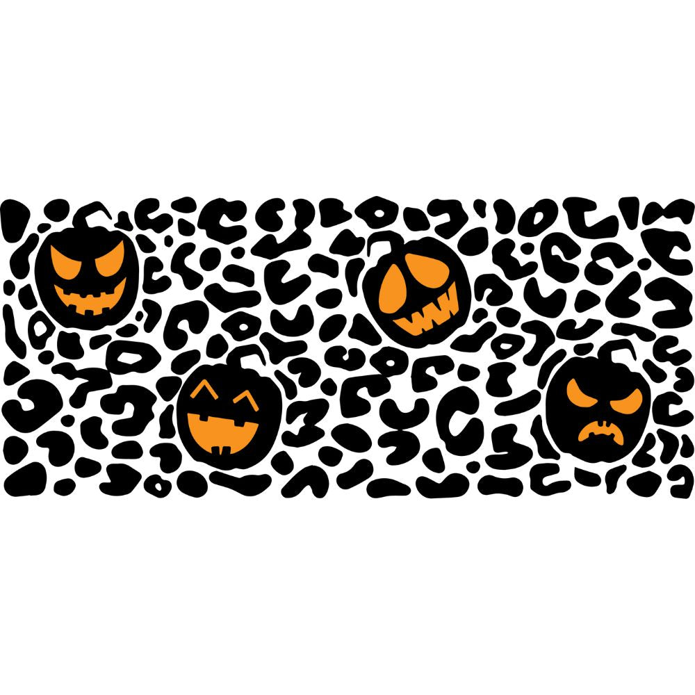 Leopard Jack-O-Lantern UV DTF 16oz Wrap