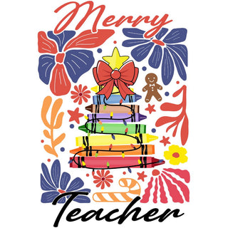 Merry Teacher Crayon Tree