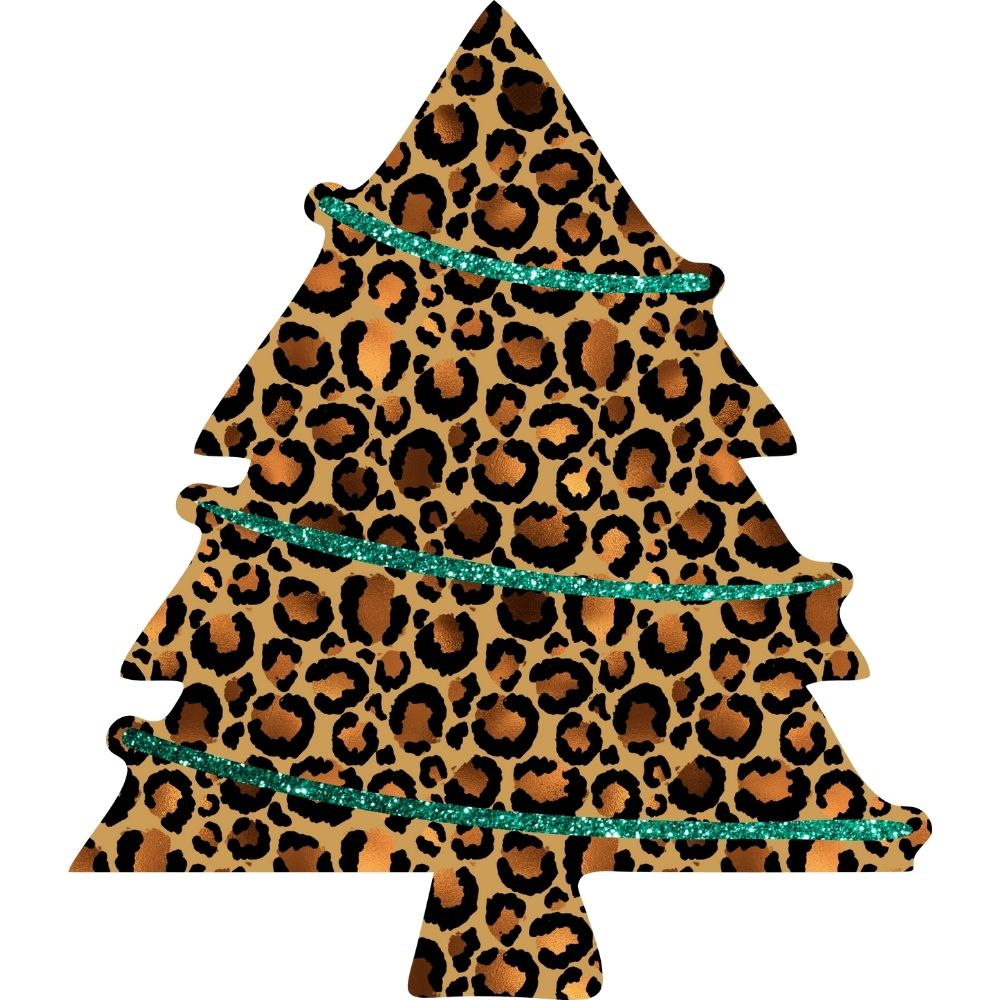 Leopard Green Glitter Christmas Tree