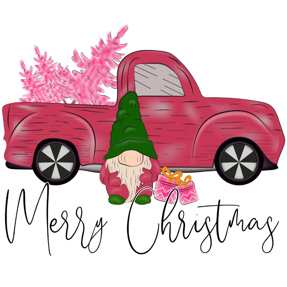 Merry Christmas Pink Truck