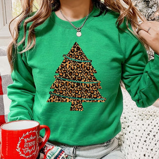 Leopard Green Glitter Christmas Tree