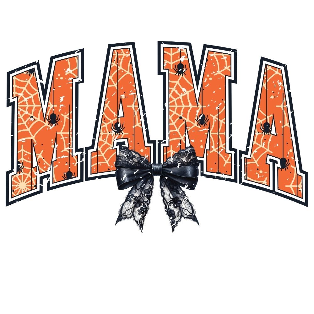 Mama Halloween Spiderweb Retro