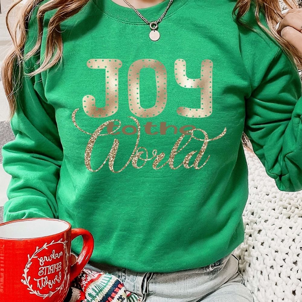 Joy To The World Gold Foil And Glitter