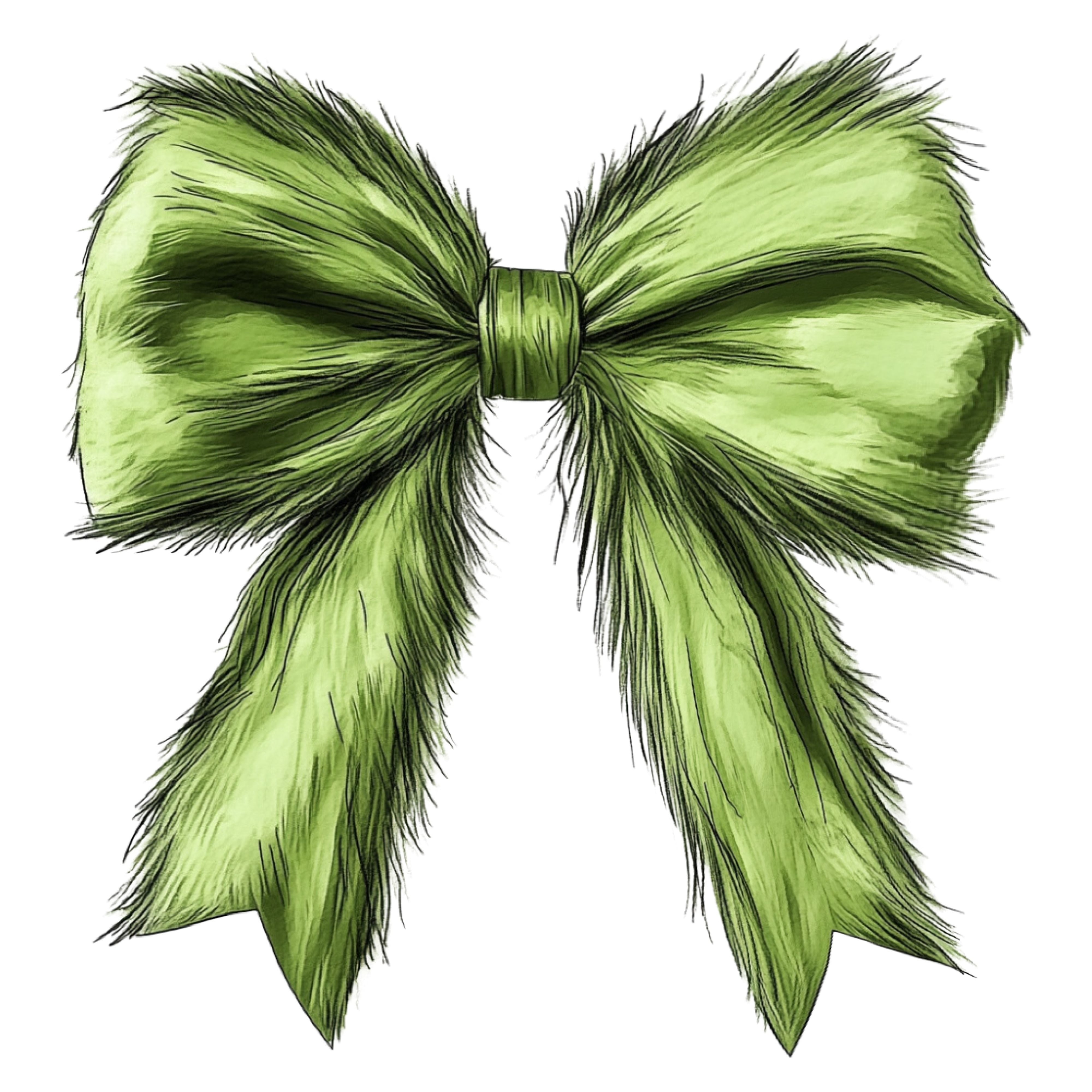 FURRY GREEN BOW