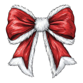 Furry Red And White Bow