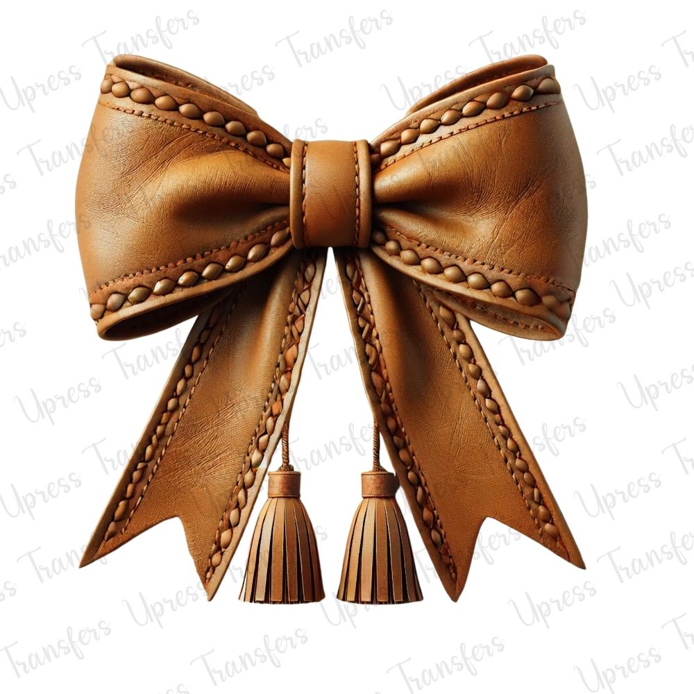 Brown Leather Bow