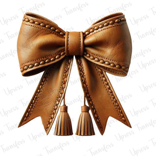 Brown Leather Bow
