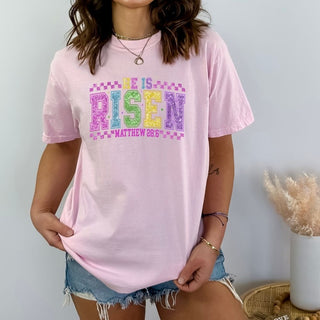 He Is Risen Faux Sequin Easter