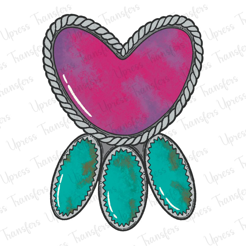 Pink Heart Turquoise