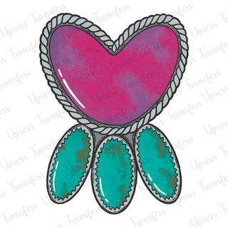 Pink Heart Turquoise