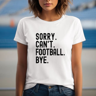 Sorry Cant Football Bye Black