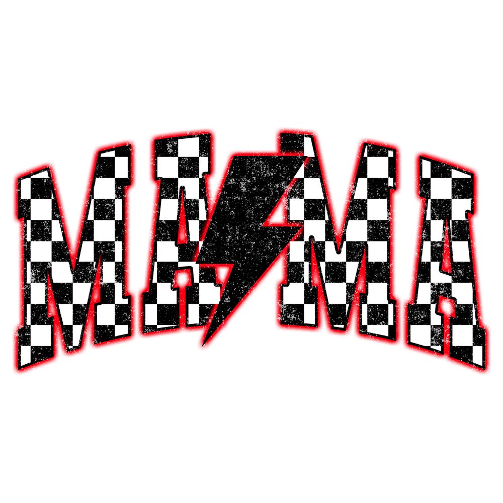 Red Neon Checkered Mama