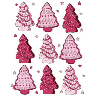 Pink Christmas Cakes With Stars