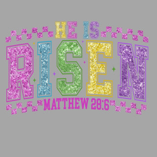 He Is Risen Faux Sequin Easter