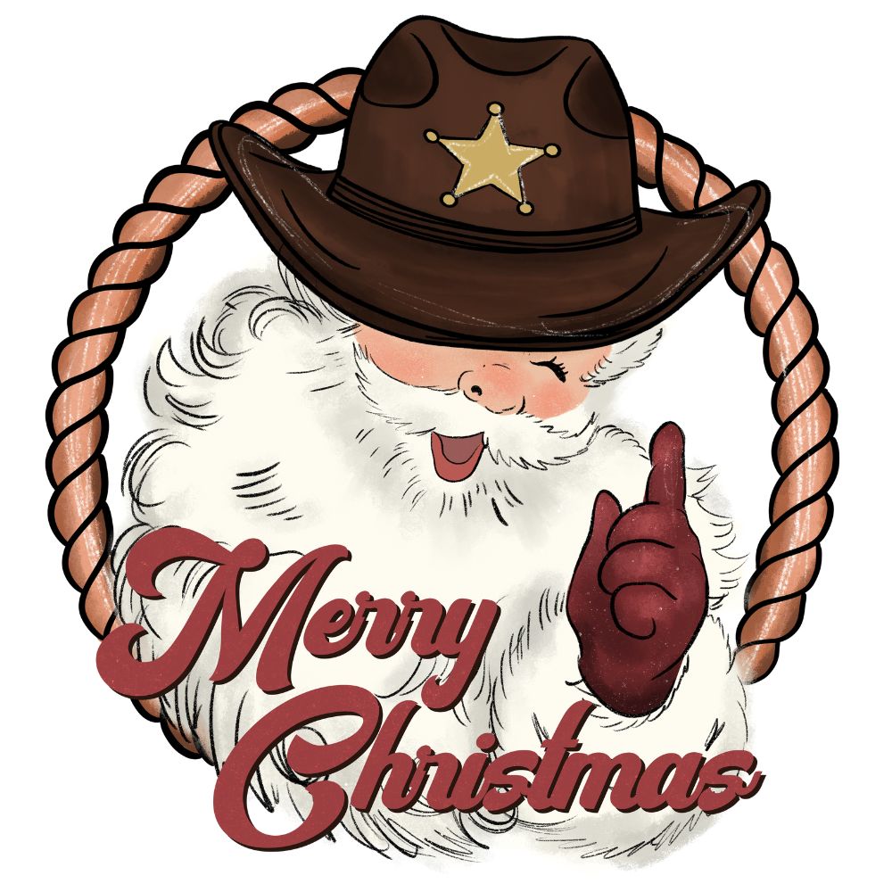 Merry Christmas Western Santa