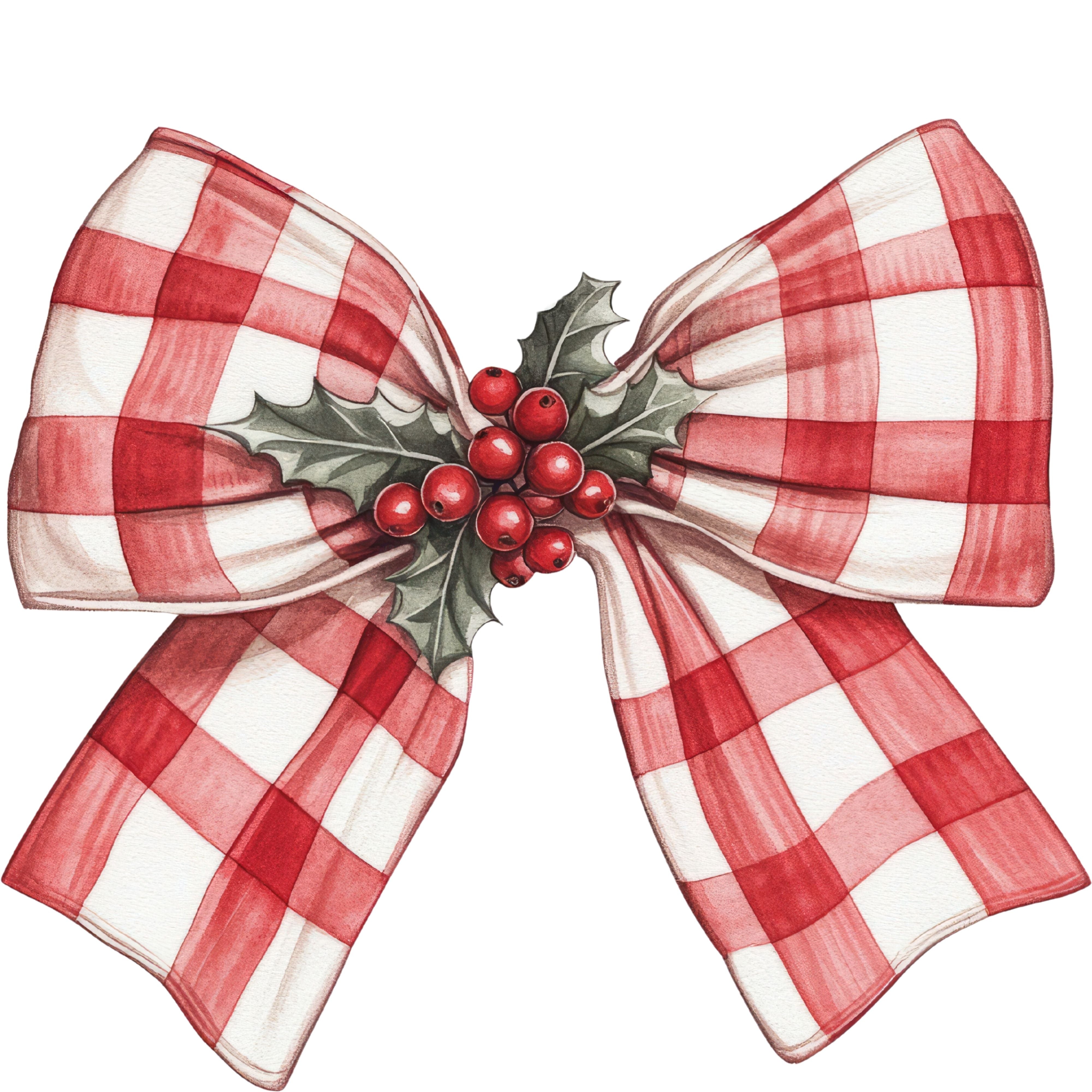 RED PLAID CHRISTMAS BOW