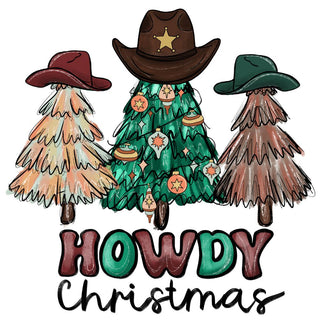 Howdy Christmas Trees Cowboy Hat Toppers