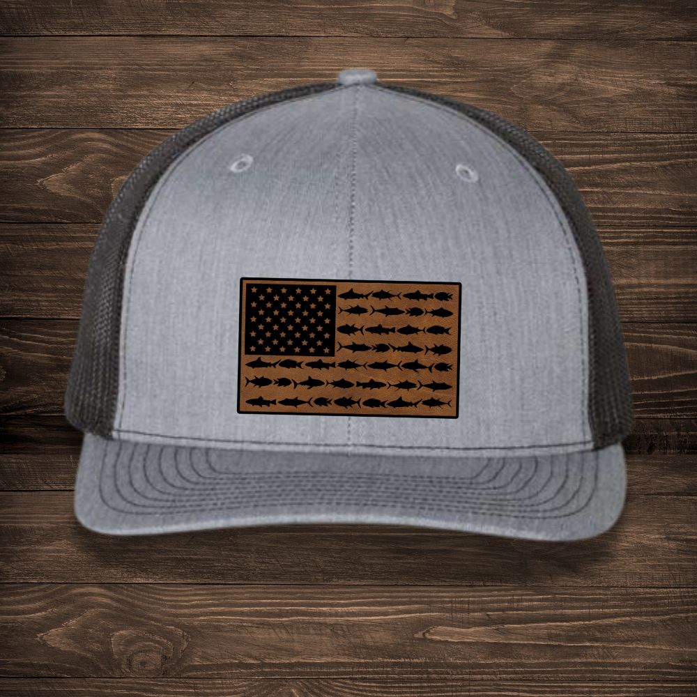 Flag Fishing Leatherette Patch