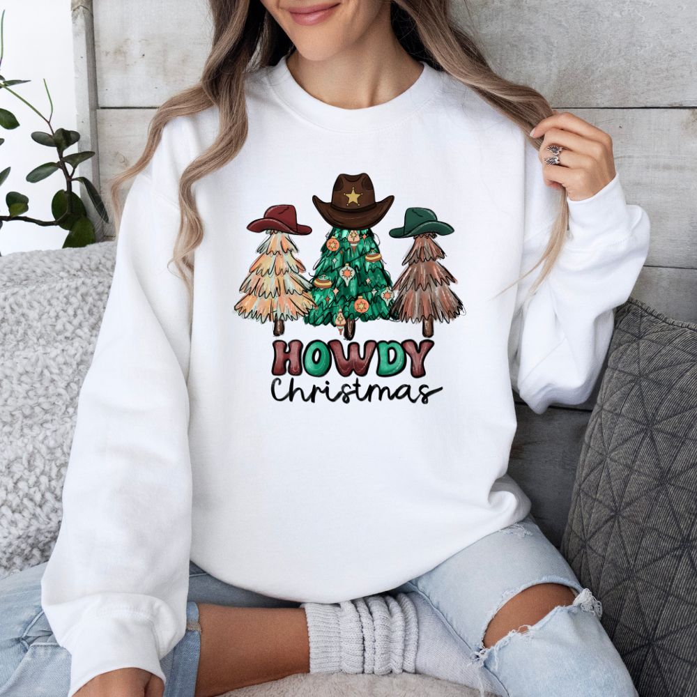 Howdy Christmas Trees Cowboy Hat Toppers