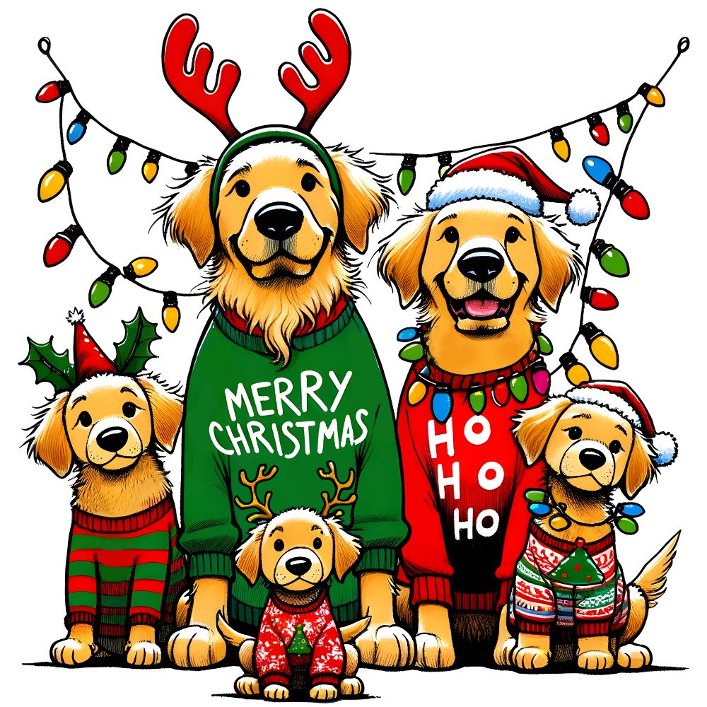 Christmas Dog Family