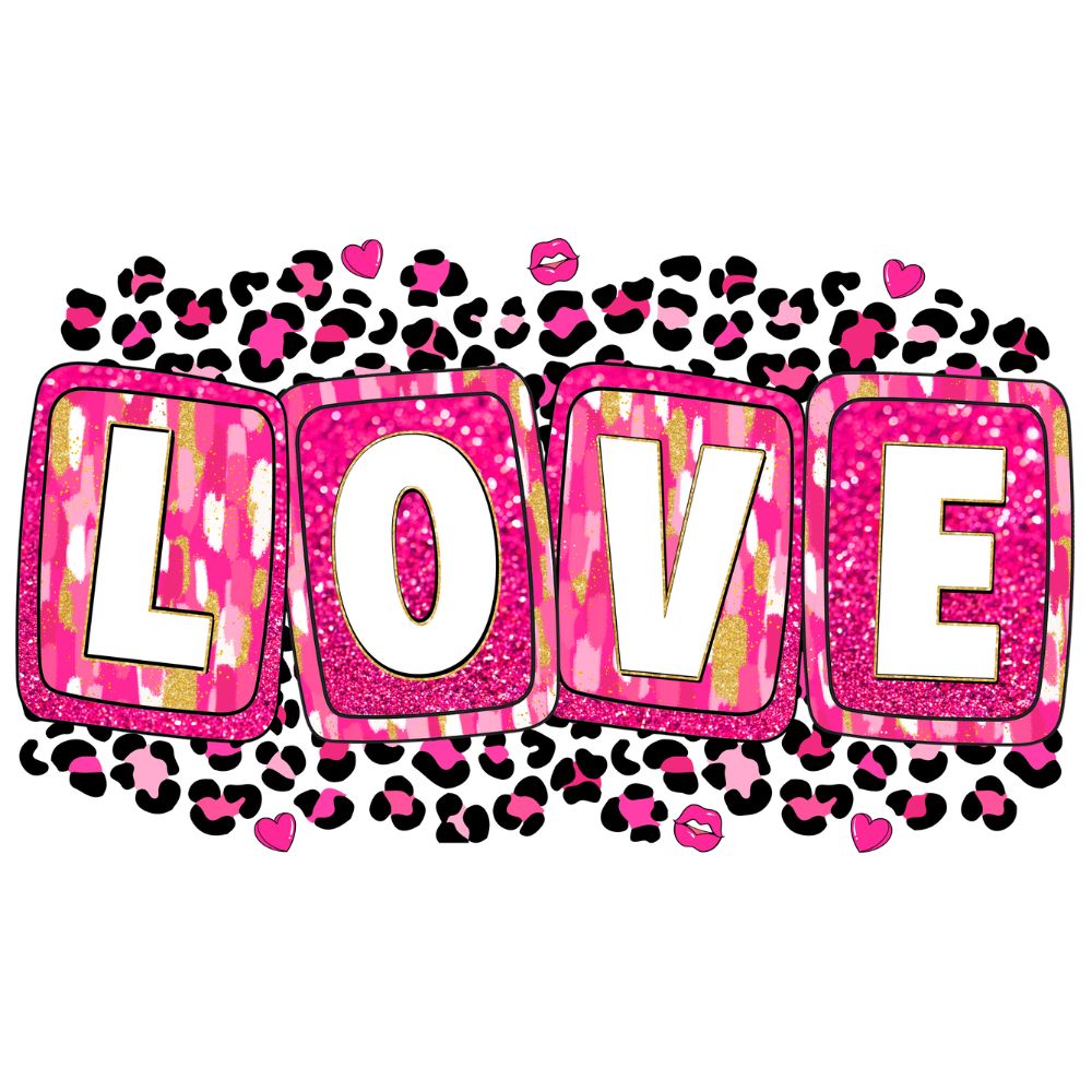 Brushstroke Glitter Love