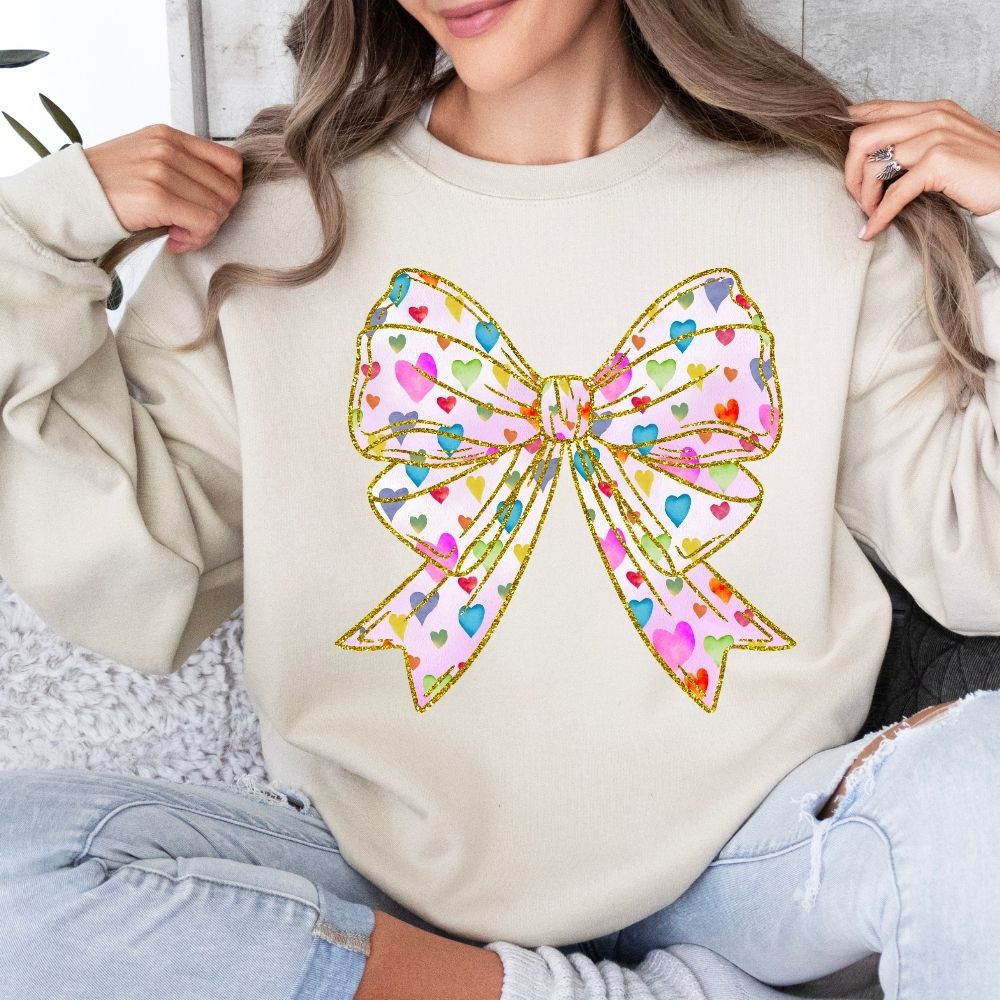 Valentine Candy Heart Bow