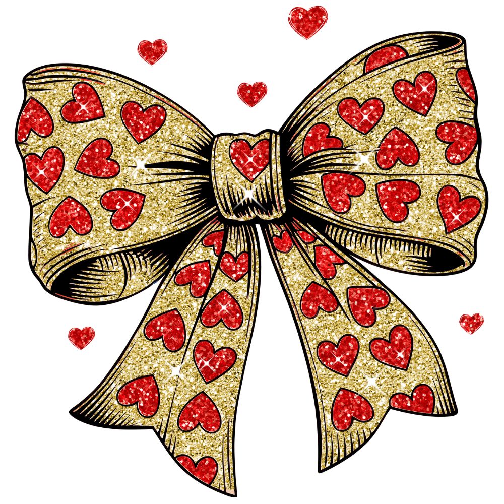Glitter Vintage Valentines Bow