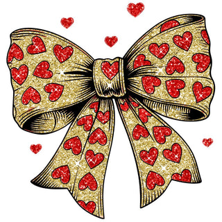 Glitter Vintage Valentines Bow