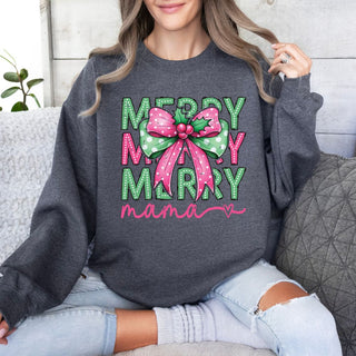 Merry Mama Mistletoe Bow Retro