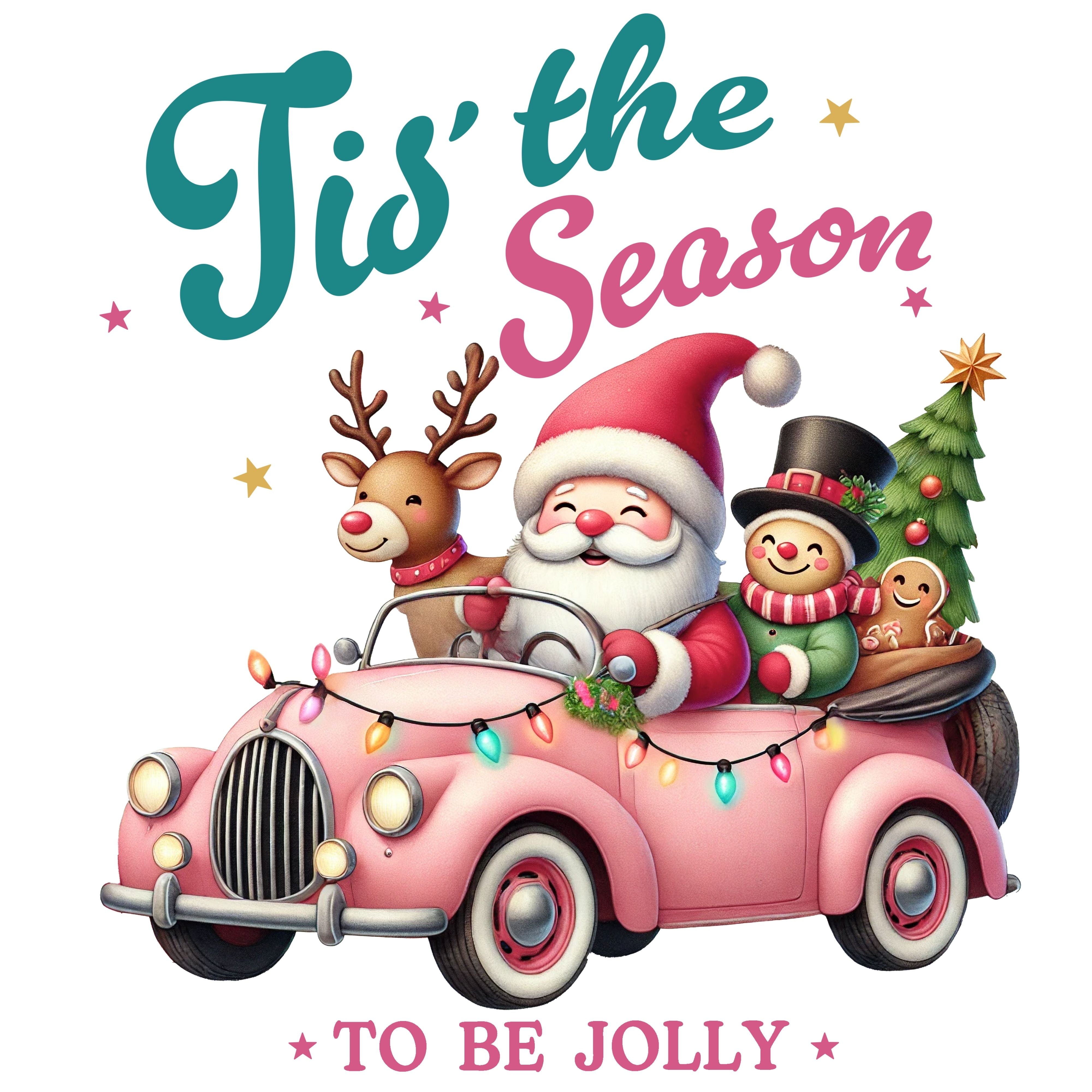 TIS THE SEASON TO BE JOLLY PINK TRUCK