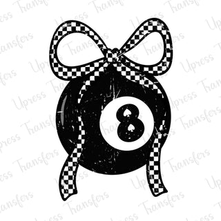 8 Ball Checkered Bow